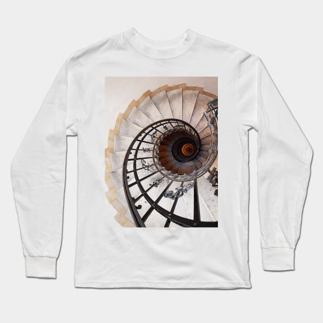 Spiral Staircase II, St Stephen's Basilica, Budapest Long Sleeve T-Shirt by Ludwig Wagner